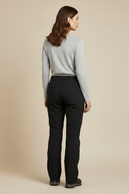 Pantalon Randonnée Noir Polaire Imperméable Femme - Polyester - vue 2