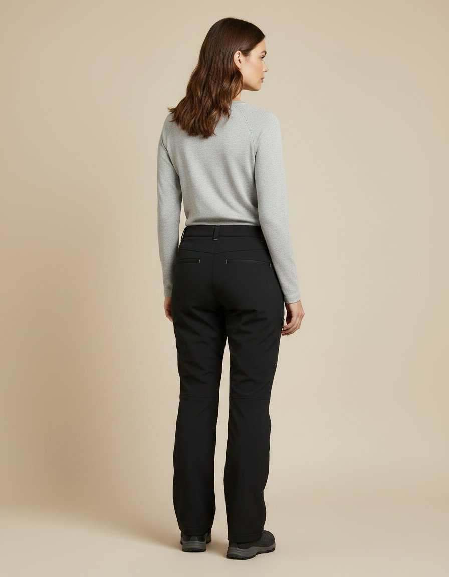 Pantalon Randonnée Noir Polaire Imperméable Femme - Polyester - vue 2