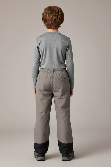 Pantalon Randonnée Gris Imperméable Coupe Droite Enfant - Polyester - vue 2
