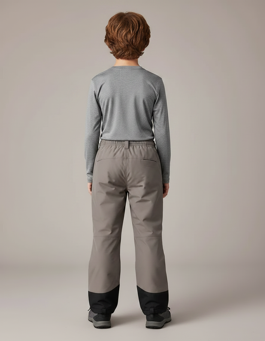 Pantalon Randonnée Gris Imperméable Coupe Droite Enfant - Polyester - vue 2