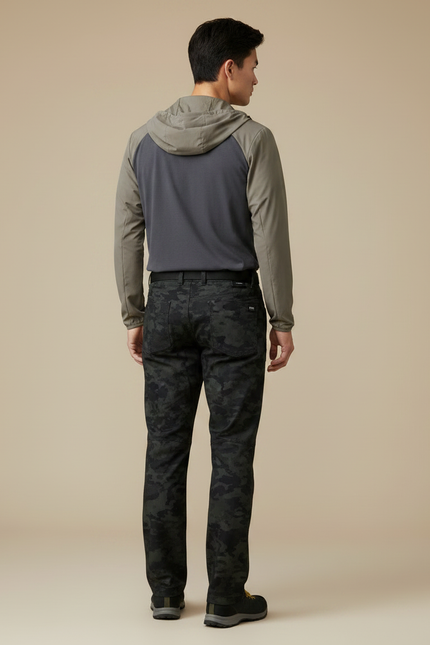 Pantalon Randonnée Camouflage Homme Cargo Militaire Élastique - Kaki Polyester - vue 2