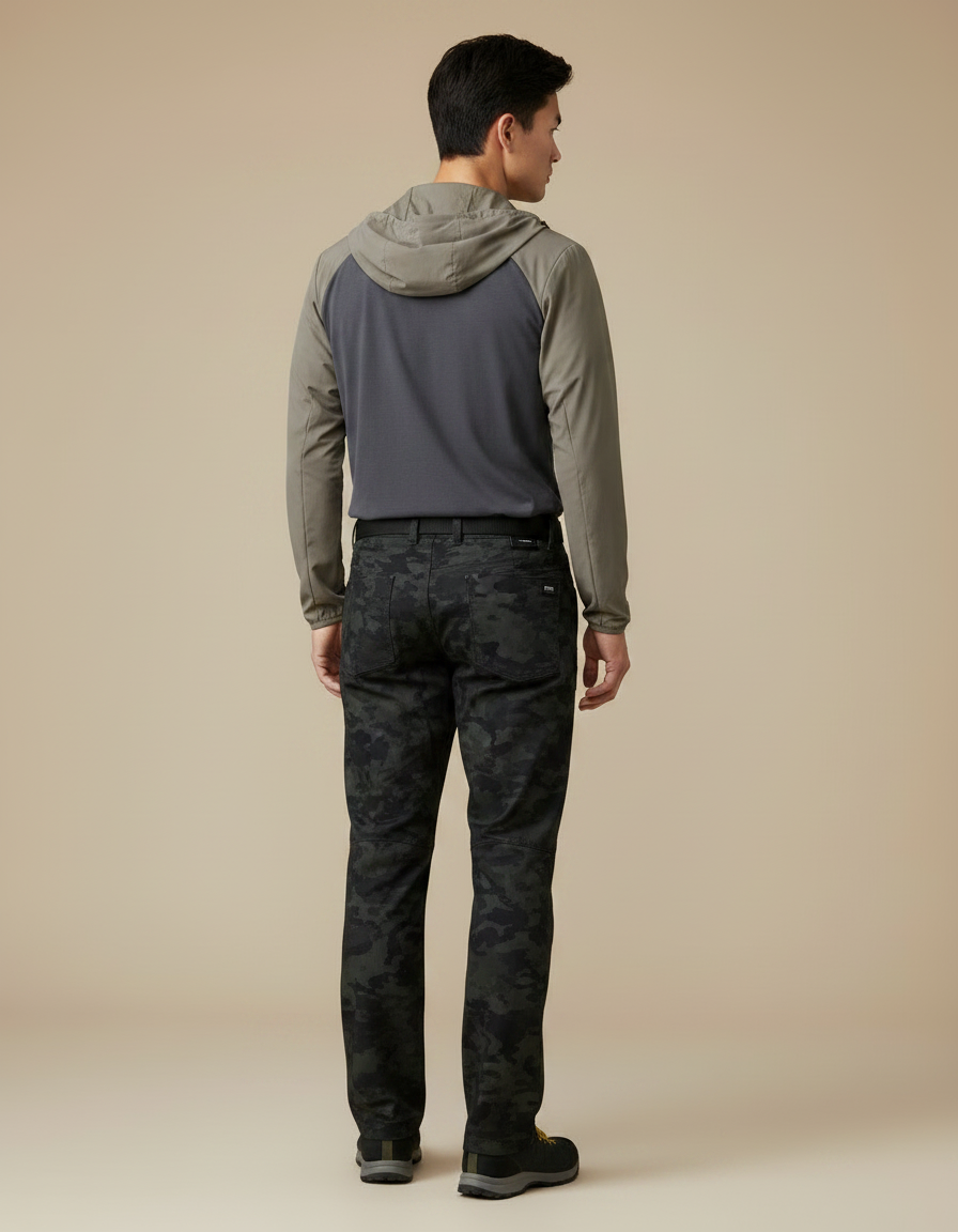 Pantalon Randonnée Camouflage Homme Cargo Militaire Élastique - Kaki Polyester - vue 2