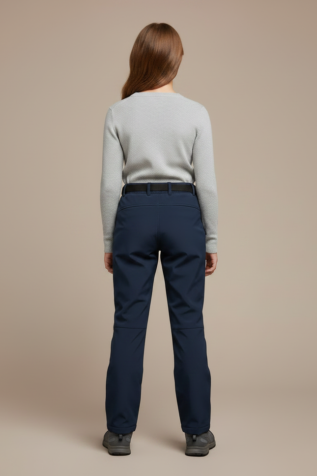Pantalon Randonnée Enfant Marine Imperméable Stretch Hiver - Polyester - vue 2