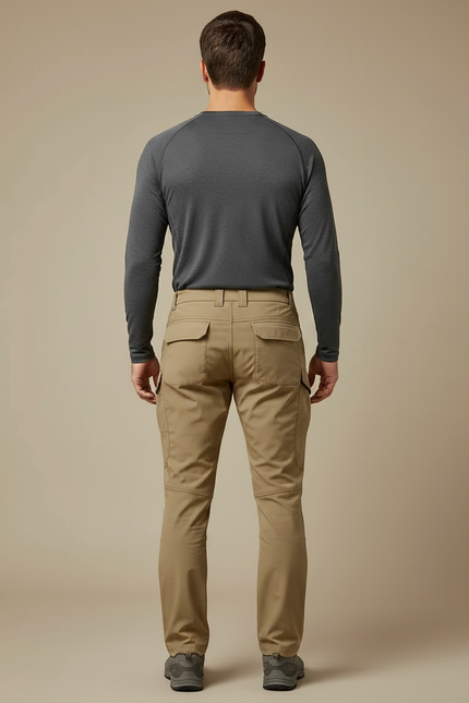 Pantalon Randonnée Kaki Cargo Homme Chaud Épais - Polyester - vue 2