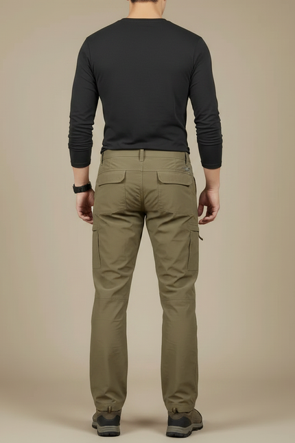 Pantalon Randonnée Cargo Homme Kaki Thermique Doublé - Polyester - vue 2