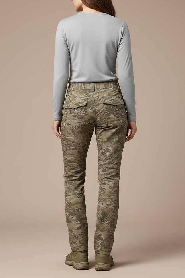 Pantalon Randonnée Camouflage Slim Fit Imperméable Femme - Multicolore Polyester - vue 2
