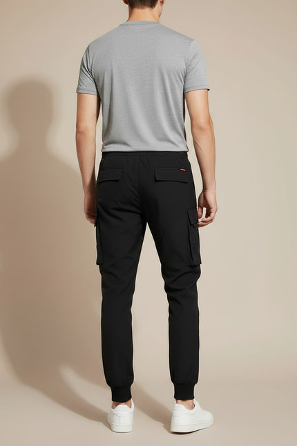 Pantalon Randonnée Noir Homme Cargo Jogger Multi-poches - Polyester - vue 2