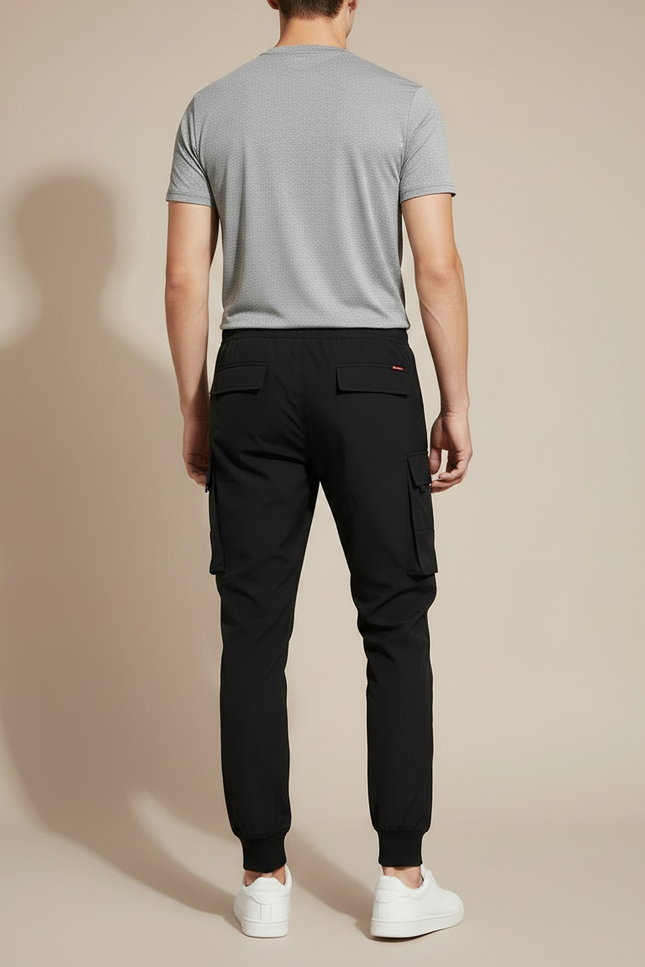 Pantalon Randonnée Noir Homme Cargo Jogger Multi-poches - Polyester - vue 2