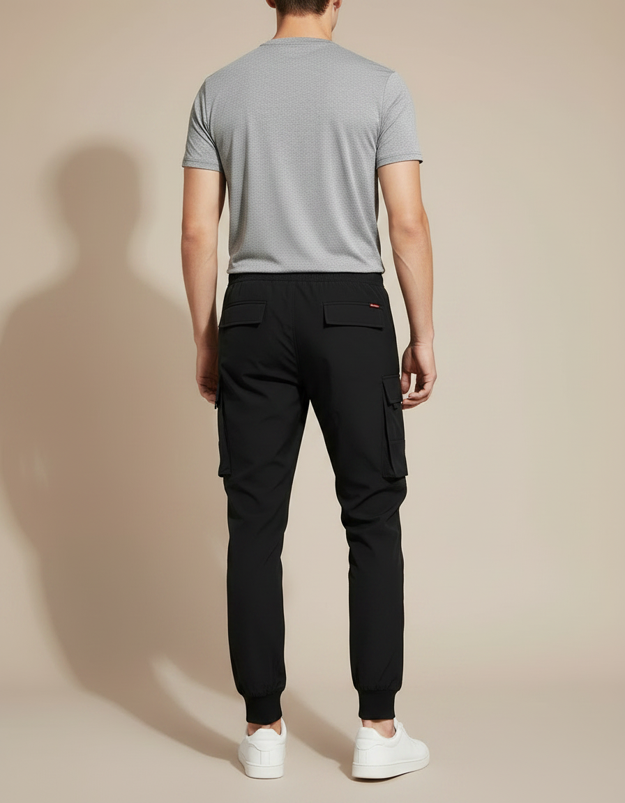Pantalon Randonnée Noir Homme Cargo Jogger Multi-poches - Polyester - vue 2