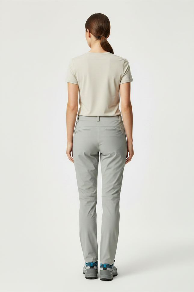 Pantalon Randonnée Gris Clair Femme Stretch Léger - Polyester - vue 2