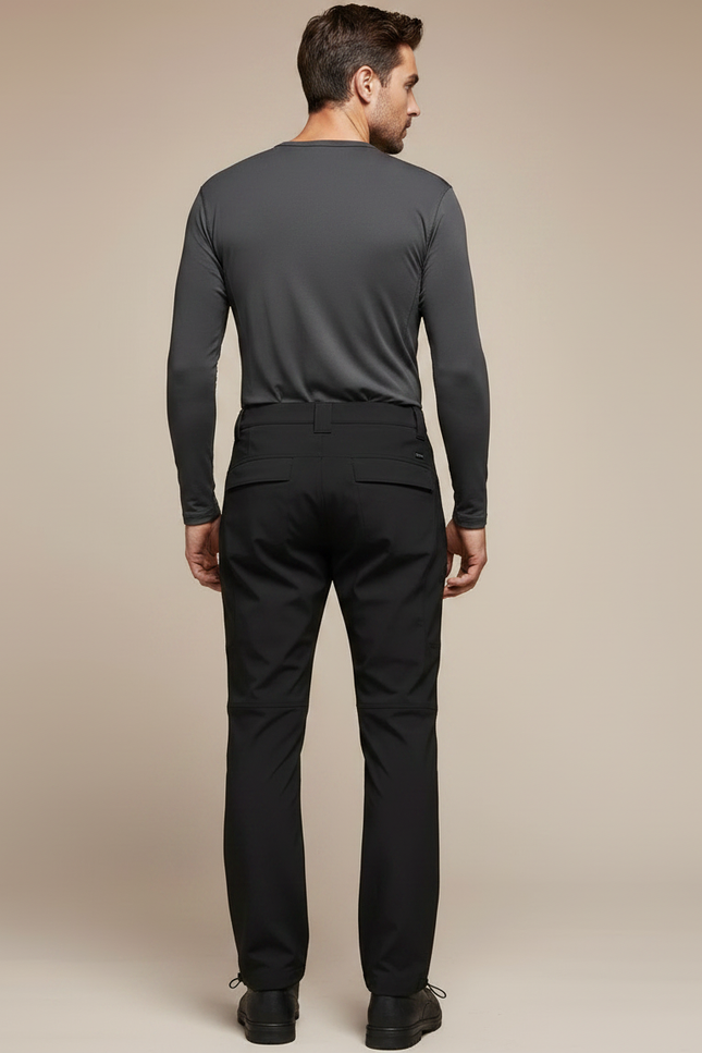 Pantalon Randonnée Homme Noir Softshell Élastique Cargo - Polyester - vue 2