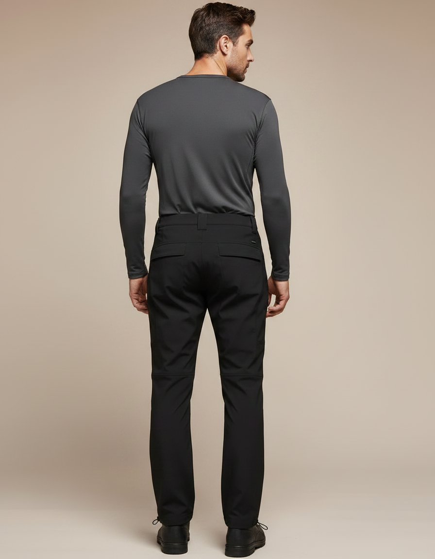 Pantalon Randonnée Homme Noir Softshell Élastique Cargo - Polyester - vue 2