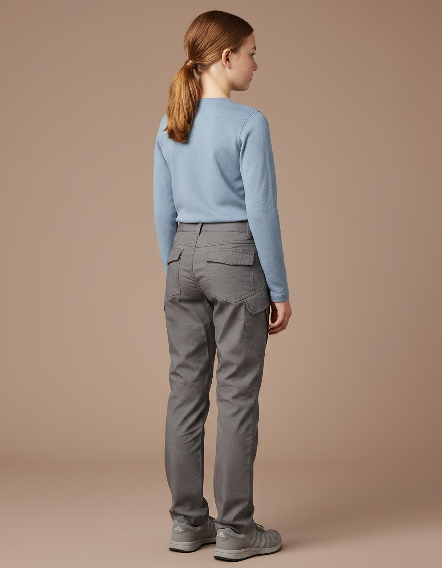 Pantalon Randonnée Gris Droit Multipoches Résistant - Toile - vue 2