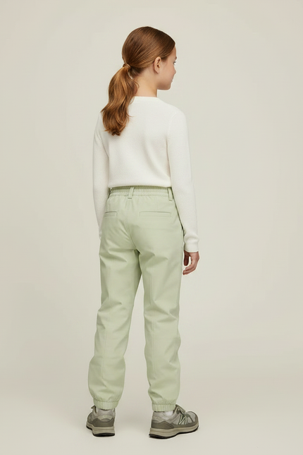 Pantalon Randonnée Vert Clair Cargo Ample Enfant - Polyester - vue 2