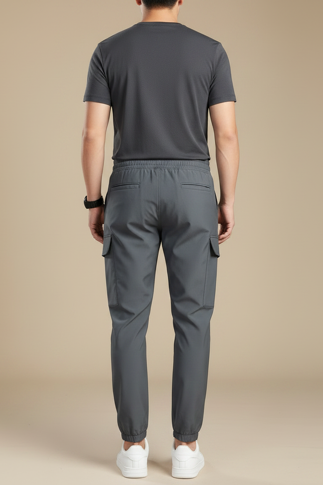 Pantalon Randonnée Gris Cargo Homme Jogger Sport - Polyester - vue 2