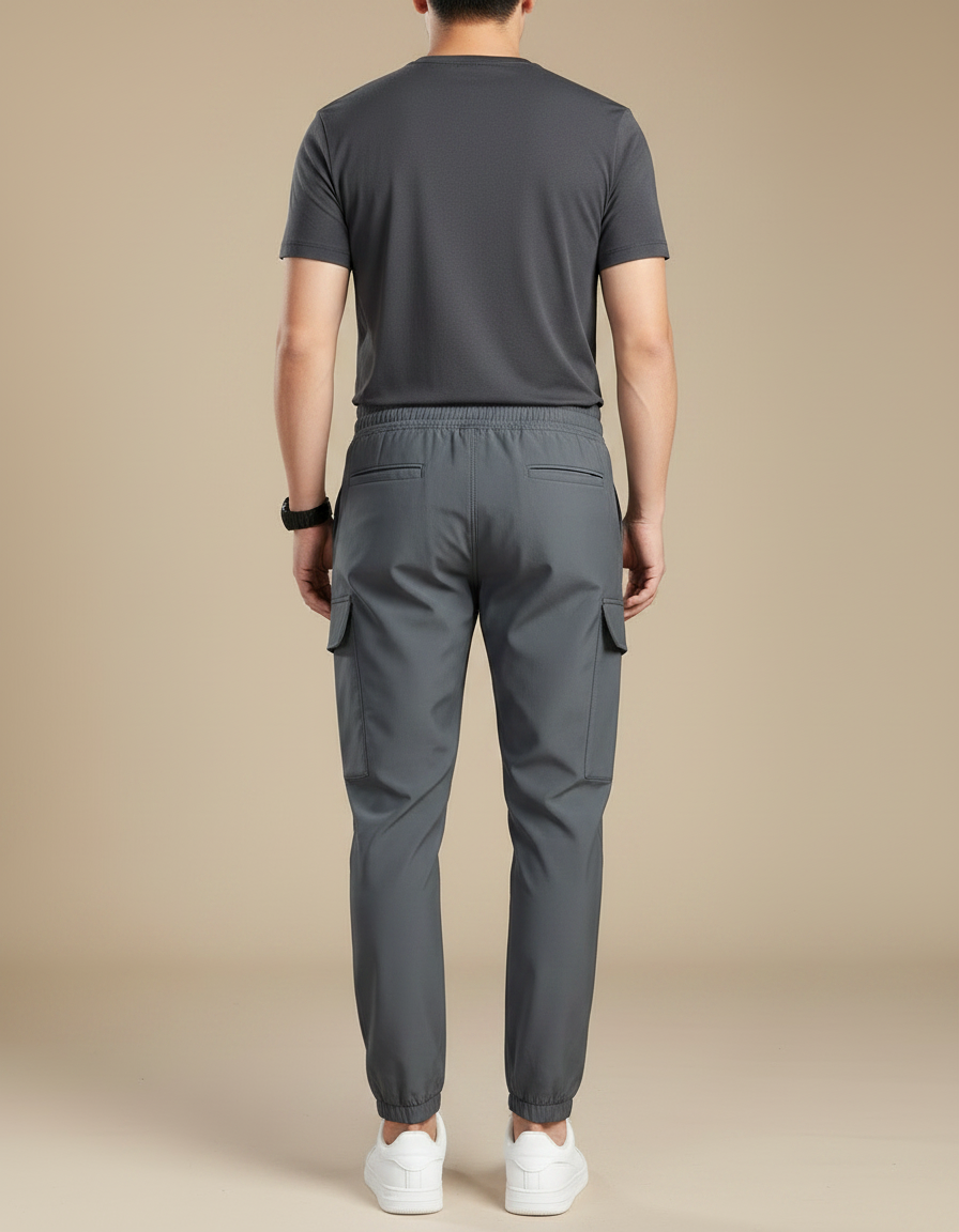 Pantalon Randonnée Gris Cargo Homme Jogger Sport - Polyester - vue 2