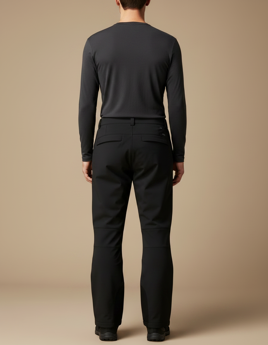 Pantalon Randonnée Noir Softshell Homme Coupe Droite - Polyester - vue 2