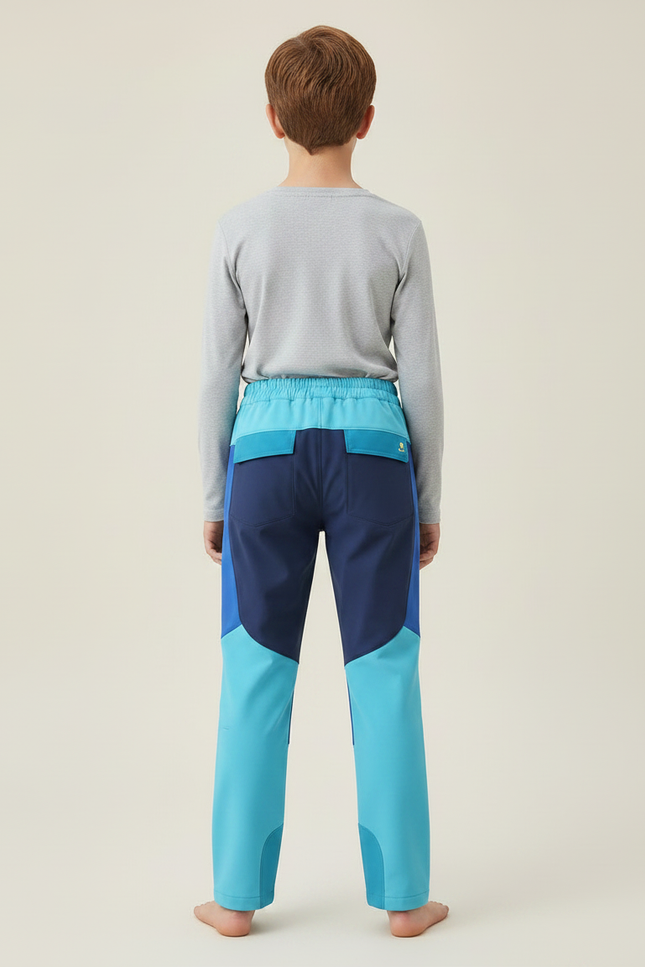 Pantalon Randonnée Enfant Bicolore Bleu Extensible Léger - Multicolore Polyester - vue 2
