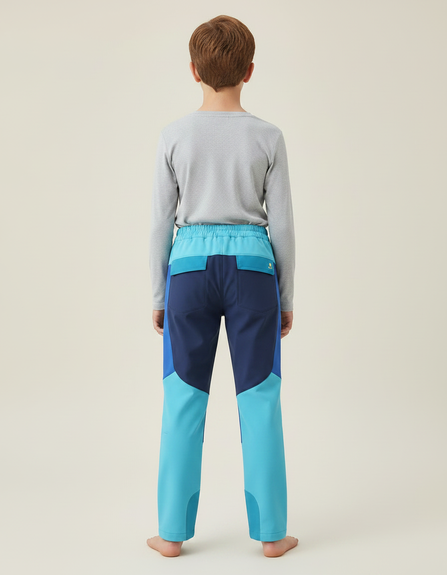 Pantalon Randonnée Enfant Bicolore Bleu Extensible Léger - Multicolore Polyester - vue 2