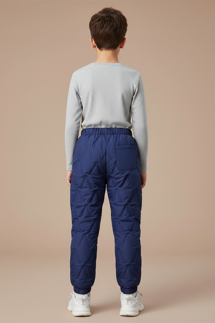 Pantalon Randonnée Enfant Matelassé Bleu Marine Hiver - Polyester - vue 2