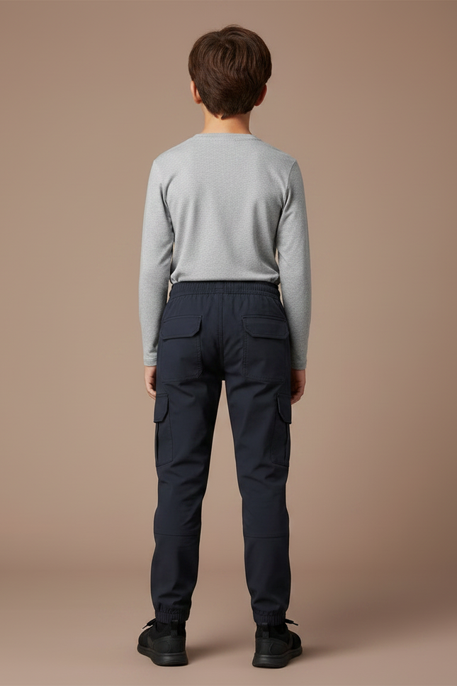 Pantalon Randonnée Marine Cargo Coton Enfant - vue 2