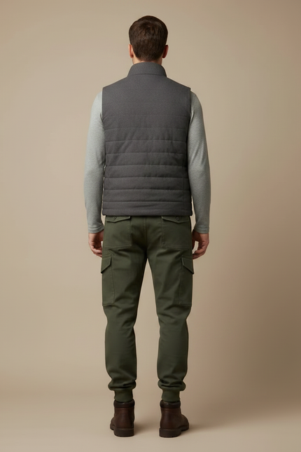 Pantalon Randonnée Kaki Cargo Coton Jogger Homme - vue 2
