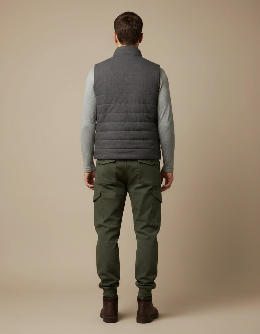 Pantalon Randonnée Kaki Cargo Coton Jogger Homme - vue 2