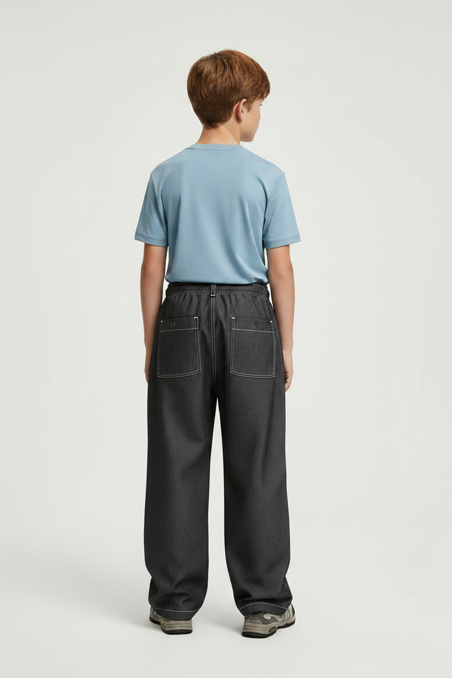Pantalon Randonnée Gris Ample Cordon Enfant Sport - Polyester - vue 2