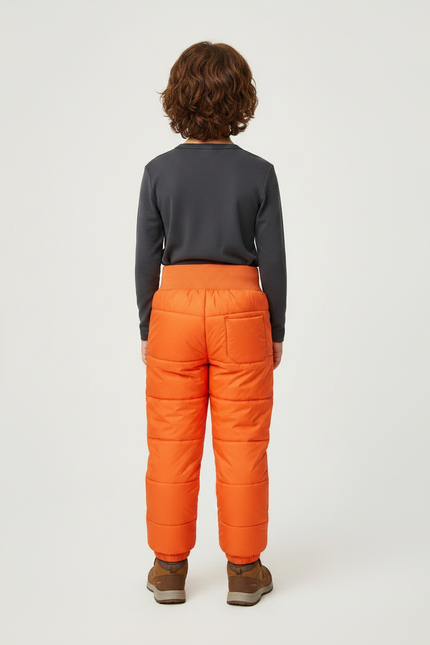 Pantalon Randonnée Orange Matelassé Enfant Hiver - Polyester - vue 2