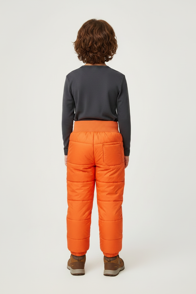 Pantalon Randonnée Orange Matelassé Enfant Hiver - Polyester - vue 2