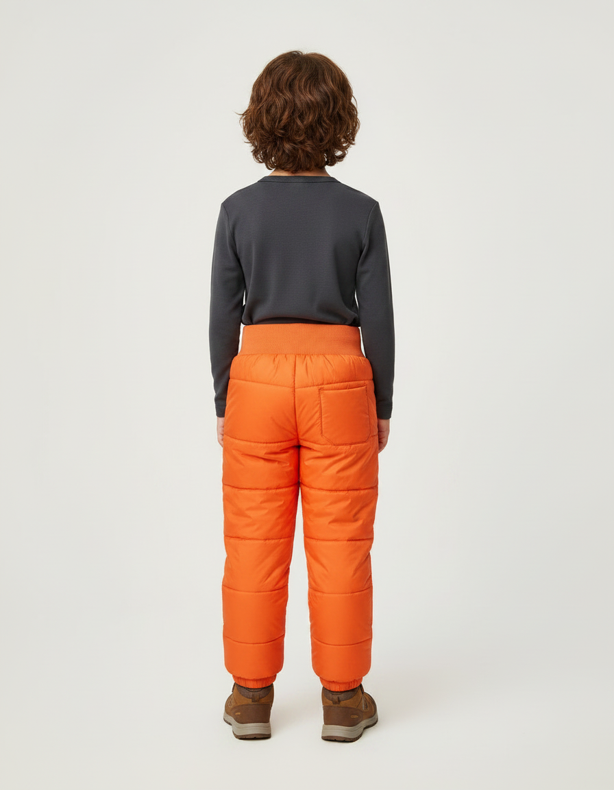 Pantalon Randonnée Orange Matelassé Enfant Hiver - Polyester - vue 2