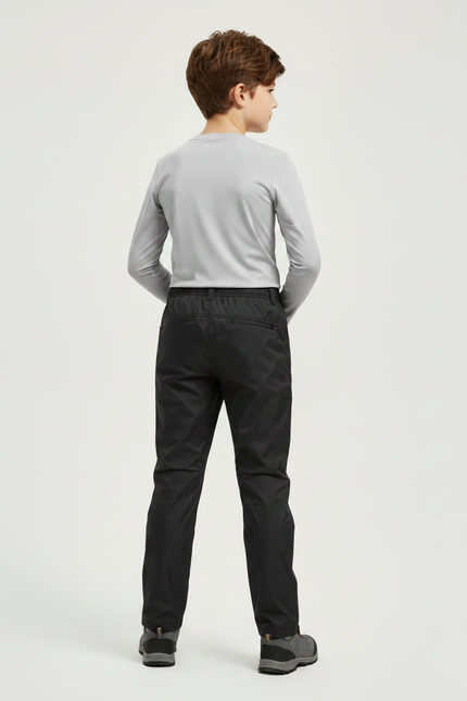 Pantalon Randonnée Noir Imperméable Léger Enfant - Polyester - vue 2