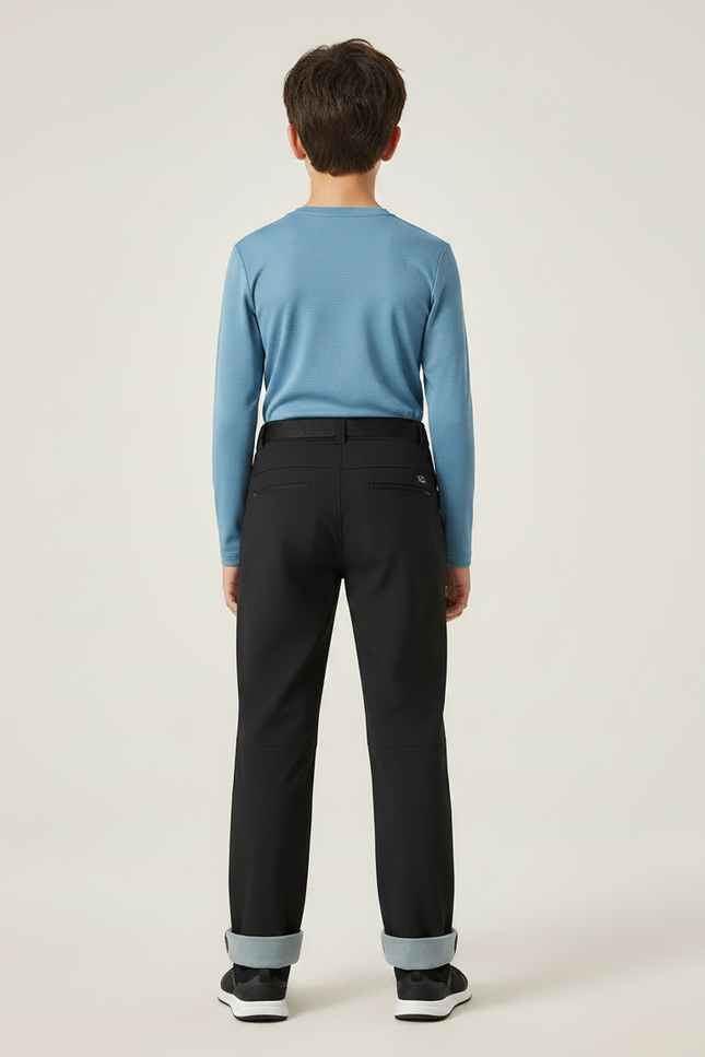 Pantalon Randonnée Noir Imperméable Enfant Doublé Polaire - Polyester - vue 2