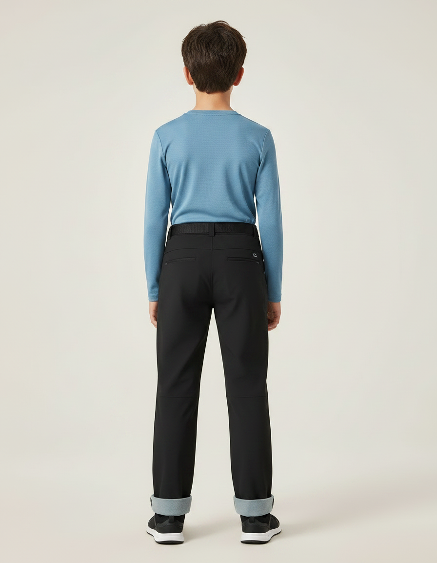 Pantalon Randonnée Noir Imperméable Enfant Doublé Polaire - Polyester - vue 2