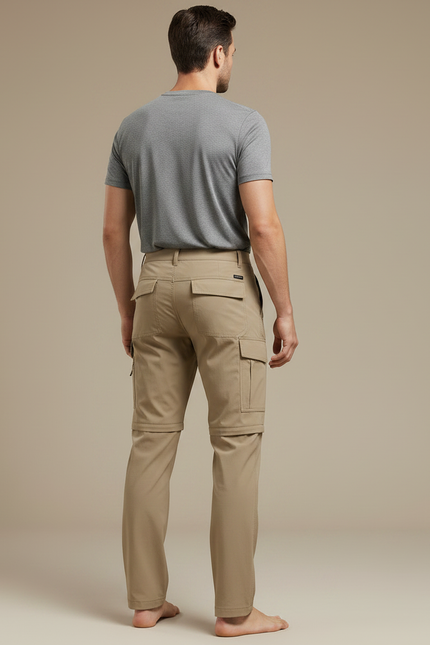 Pantalon Randonnée Convertible Beige Multi-Poches Homme - Polyester - vue 2