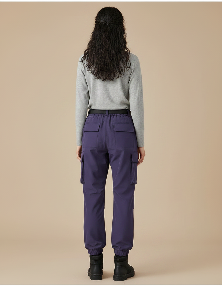 Pantalon Randonnée Violet Cargo Femme Ample Décontracté - Polyester - vue 2