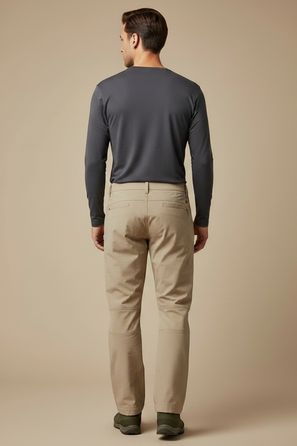 Pantalon Randonnée Beige Coupe Droite Décontracté Homme - Polyester - vue 2