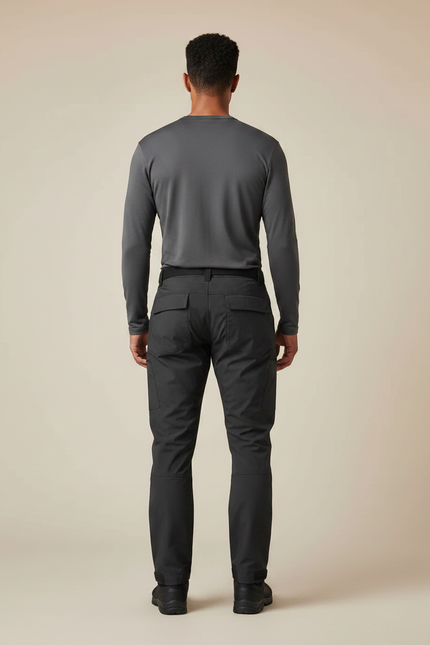 Pantalon Randonnée Noir Homme Cargo Multipoches Tactique - Polyester - vue 2