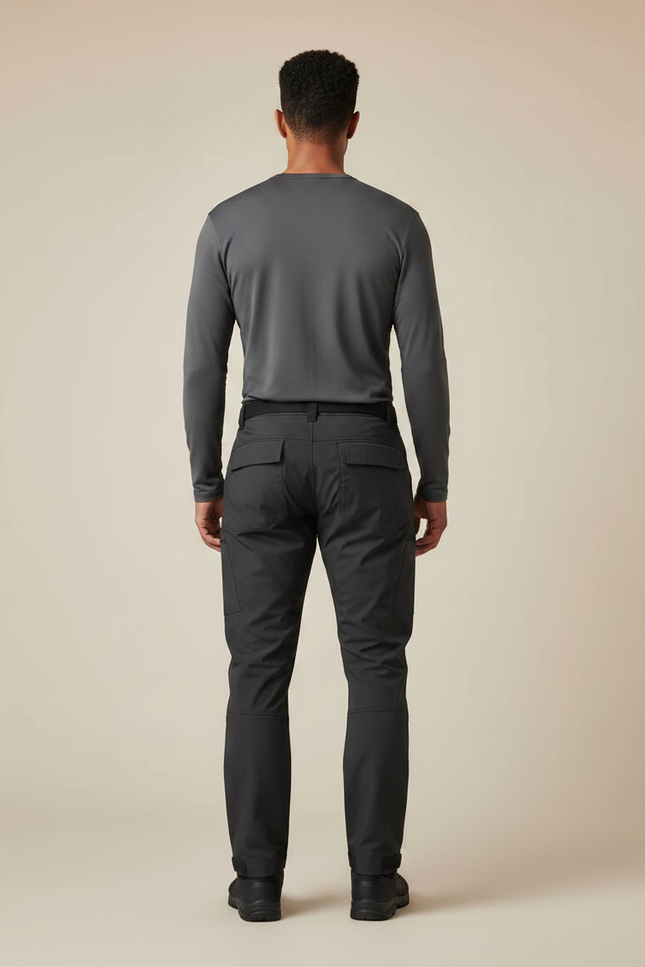 Pantalon Randonnée Noir Homme Cargo Multipoches Tactique - Polyester - vue 2