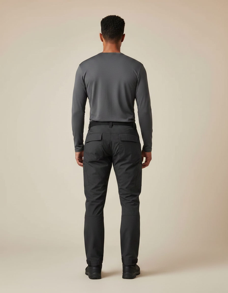 Pantalon Randonnée Noir Homme Cargo Multipoches Tactique - Polyester - vue 2