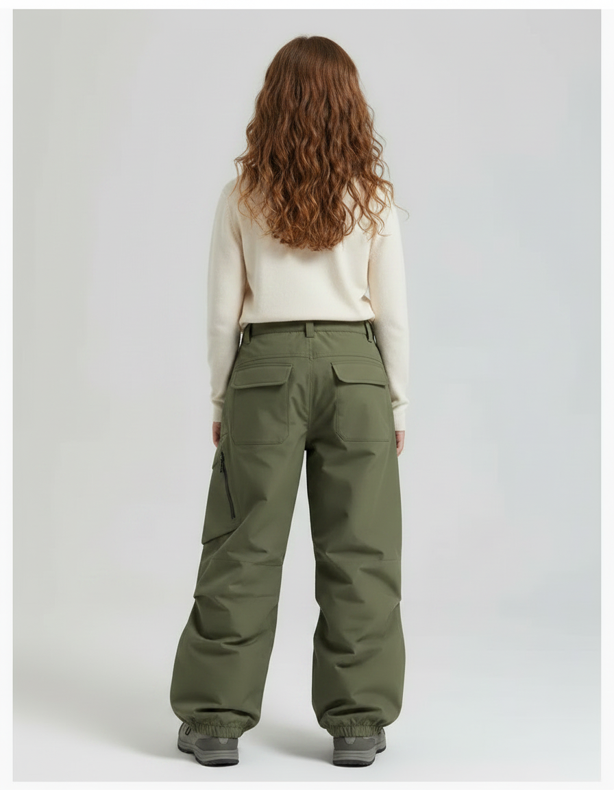 Pantalon Randonnée Kaki Ample Imperméable Enfant - Polyester - vue 2