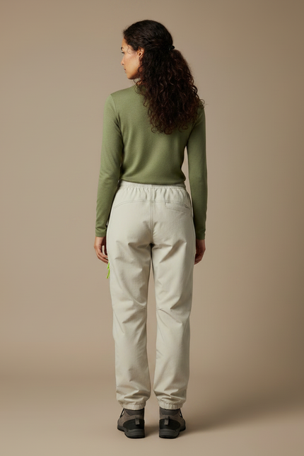 Pantalon Randonnée Beige Femme Ample Cordon Zippé - Polyester - vue 2