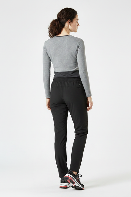 Pantalon Randonnée Noir Droit Respirant Femme Léger - Polyester - vue 2