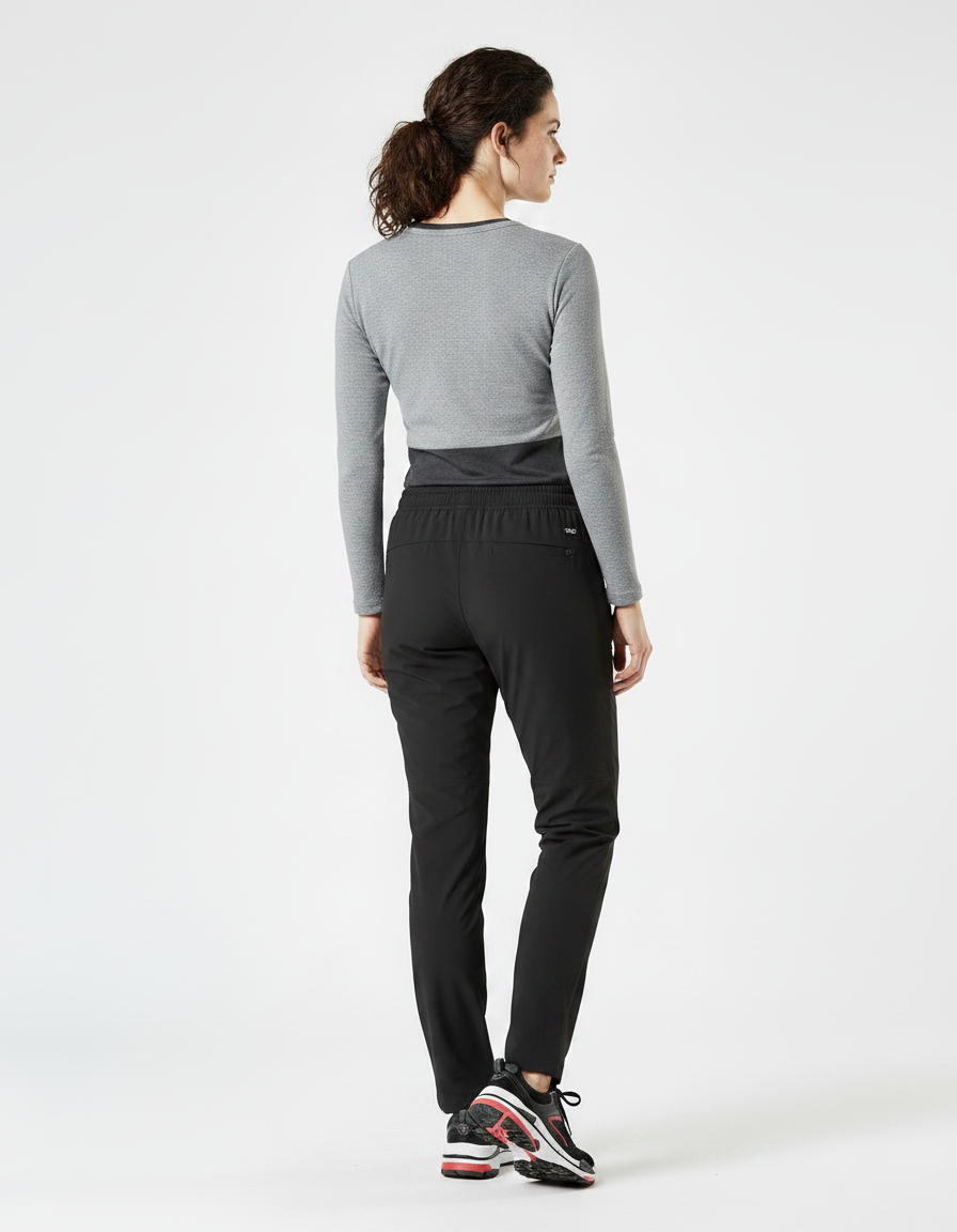 Pantalon Randonnée Noir Droit Respirant Femme Léger - Polyester - vue 2