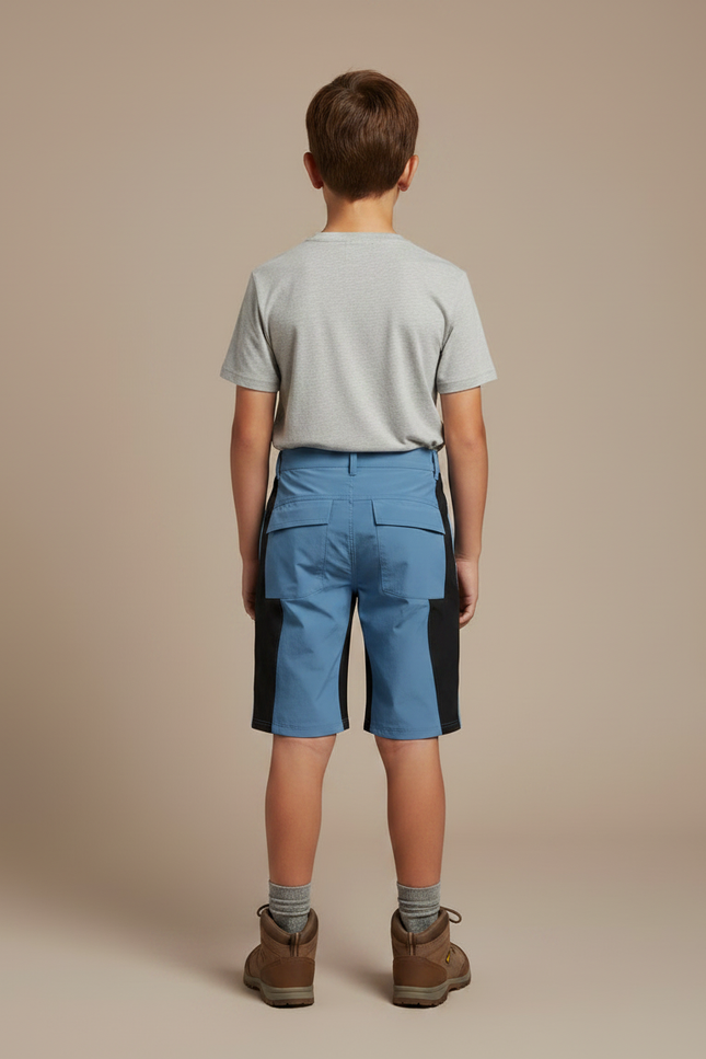 Pantalon Randonnée Court Bleu Léger Enfant - Polyester - vue 2