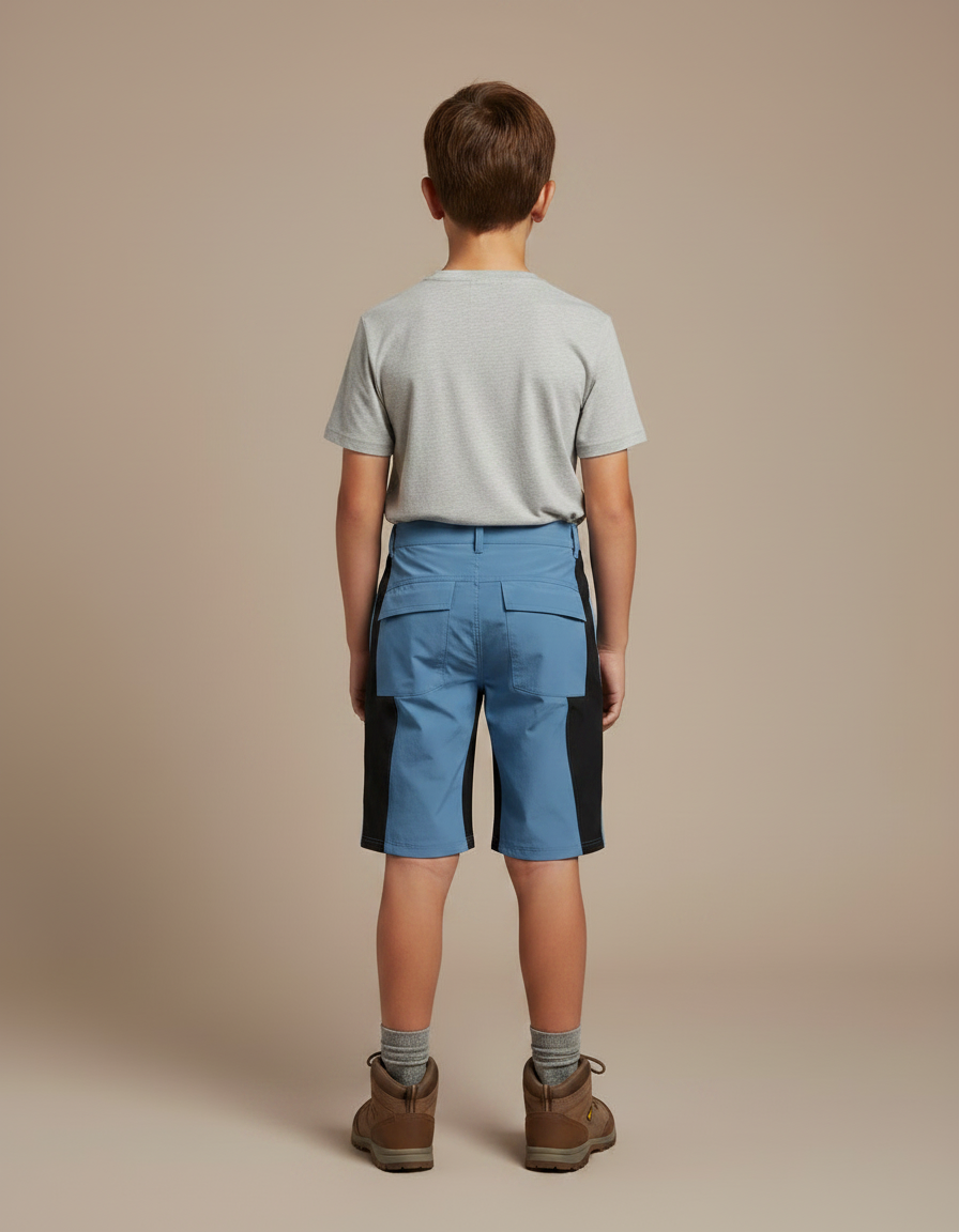 Pantalon Randonnée Court Bleu Léger Enfant - Polyester - vue 2