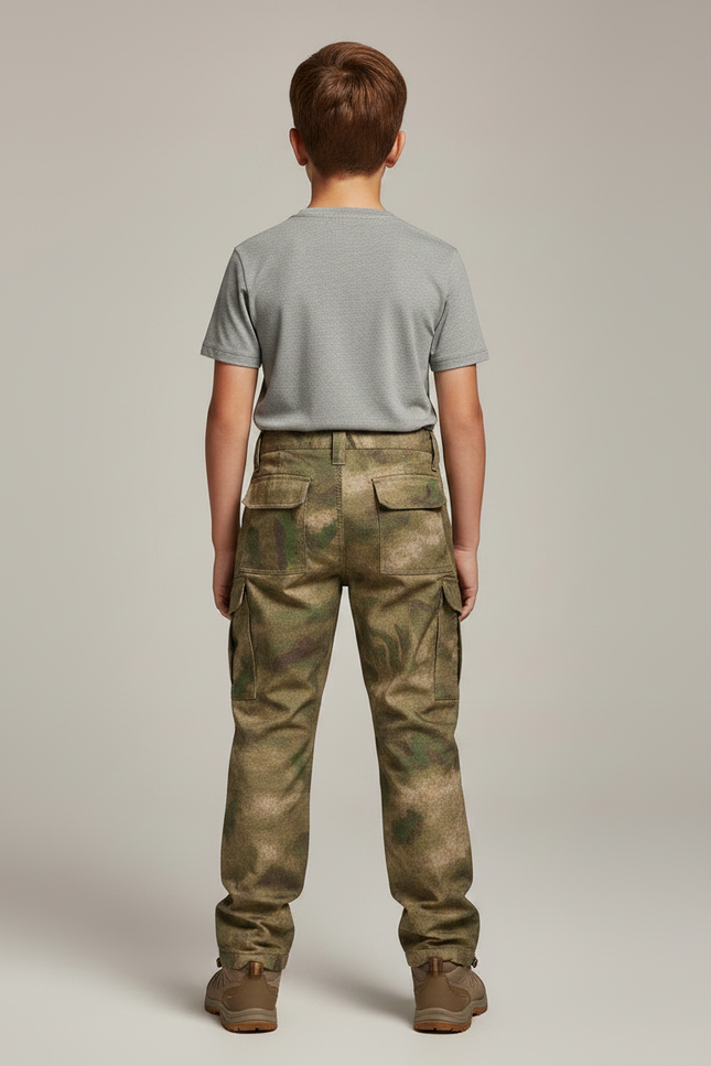 Pantalon Randonnée Camouflage Cargo Enfant Militaire Robuste - Multicolore Polyester - vue 2