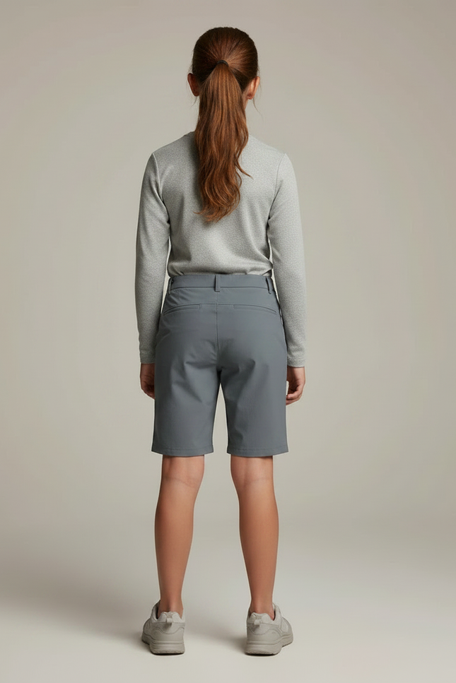 Pantalon Randonnée Gris Court Léger Enfant - Polyester - vue 2