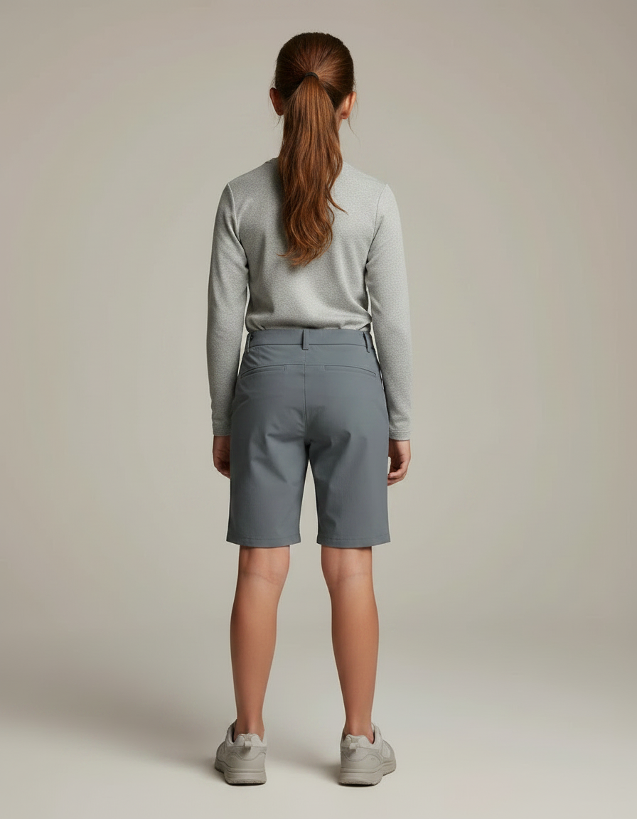 Pantalon Randonnée Gris Court Léger Enfant - Polyester - vue 2