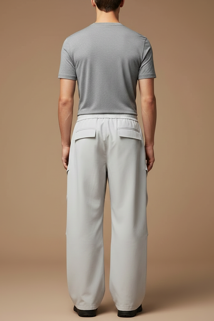 Pantalon Randonnée Gris Cargo Ample Léger Cordon - Polyester - vue 2